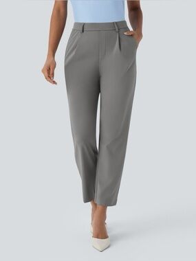 Halara gray tapered ankle straight leg dress pants workwear